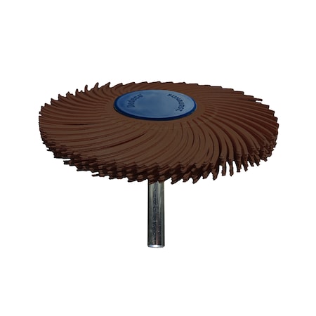 Dedeco Sunburst Radial Bristle Discs 3 in Curved Tc 6-Ply Brown 36 Grit A/O 1/4 in 1/Unit 2259